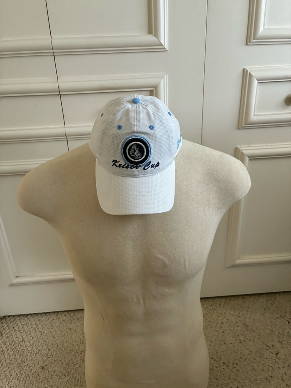 Kids White & Light Blue 'Kelsoe Cup' Baseball Cap - Adjustable